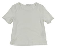 Bílé žebrované crop tričko PRIMARK