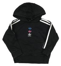 Černo-světlešedá mikina s kapucí Adidas