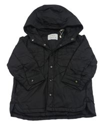 Černá šusťáková lehce zateplená bunda s kapucí zn. ZARA