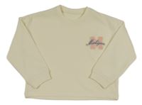 Smetanová žebrovaná oversize mikina s písmenkem a nápisem St. Bernard