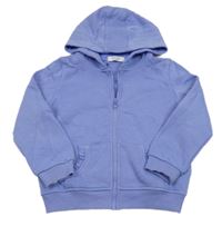 Modrofialová propínací mikina s volánky a kapucí PRIMARK