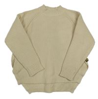 Světlebéžový žebrovaný svetr SHEIN