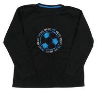 Černá fleecová pyžamová mikina s míčem Matalan