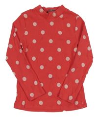 Jahodové puntíkaté žebrované triko George