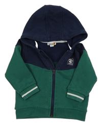 Tmavozeleno/tmavomodrá propínací mikina s kapucí Timberland