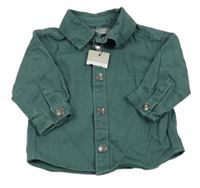 Nové - Khakiolivová riflová košilová bunda s nápisy PRIMARK