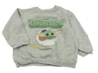 Světlešedo/khaki melírovaná mikina s Yodou - Star Wars H&M
