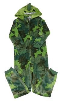 Army plyšová kombinéza s kapucí - dinosaurus