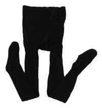 Černé žebrované punčocháče C&A