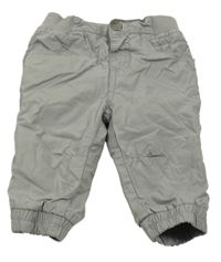 Šedé cargo cuff plátěné podšité kalhoty s úpletovým pasem Topomini