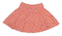 Neonově korálová melírovaná sukně s mušličkami St. Bernard