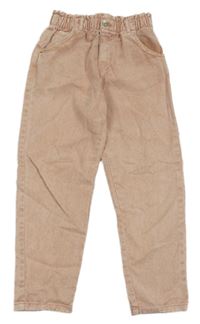 Pudrové šisované paper bag relaxed fit PULL ON rifle H&M