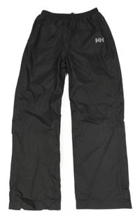 Černošedé šusťákové nepromokavé podšité kalhoty HELLY HANSEN