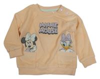 Světleoranžová froté mikina s Minnie a Daisy Tu