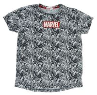 Bílo-černé tričko s logem Marvel