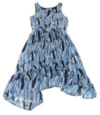 Modré lehké šaty s peříčky H&M
