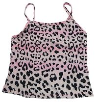 Růžový plavkový top s leopardím vzorem Primark
