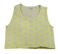 Žlutý květovaný žebrovaný crop top Primark
