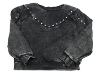 Antracitová mikina riflového vzhledu s cvočky Kiabi