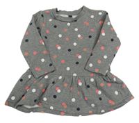 Šedé melírované puntíkaté teplákové šaty Papagino