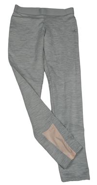 Šedé melírované sportovní legíny