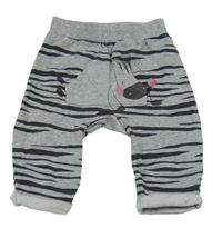 Šedo-černé vzorované tepláky se zebrou Topomini