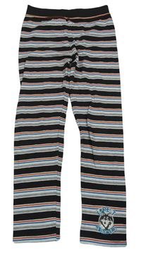 Antracitovo-bílo-modré pruhované spodní kalhoty s potiskem Topolino