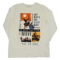 Smetanové triko se skateboardistou a cyklistou Primark