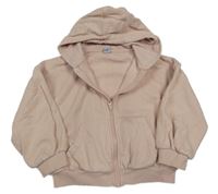 Pudrová propínací oversize mikina s kapucí Tu