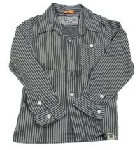 Antracitovo-bílá pruhovaná košile Hema