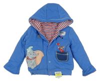 Nové - Modrá zateplená propínací mikina s Dumbem a kapucí George