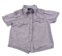 Fialovo-bílá kostkovaná košile Next