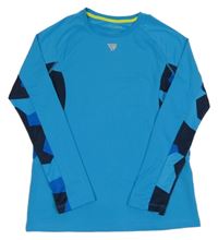 Modré sportovní triko se vzorem Tchibo