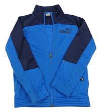 Modro-tmavomodrá sportovní propínací mikina s logem Puma