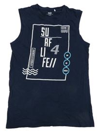 Tmavomodré tílko s nápisem Yigga