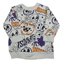 Bílá mikina s halloweenským motivem Next