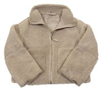 Hnědá huňatá podšitá bunda H&M