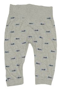 Šedé melírované lehké tepláky s jezevčíky C&A