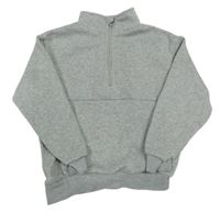 Šedá melírovaná mikina se zipem shein