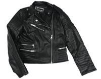 Černý koženkový crop křivák C&A