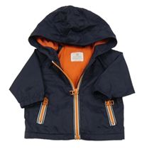 Tmavomodrá šusťáková jarní bunda s kapucí Next