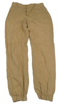 Béžové cuff kalhoty 