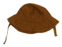 Hnědý huňatý podšitý klobouk 