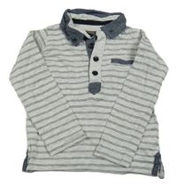 Šedé pruhované polo triko Rebel