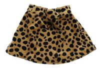 Béžovo-černá vzorovaná sametová sukně 