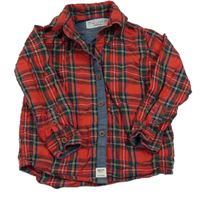 Červeno-zelená kostkovaná košile Next