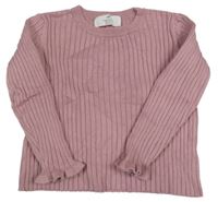 Starorůžový žebrovaný lehký svetr H&M