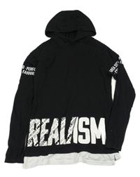 Černé triko s nápisem a kapucí Chapter Young