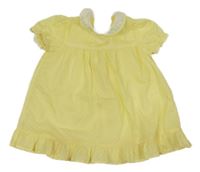 Žluté lehké puntíkaté šaty s límečkem 