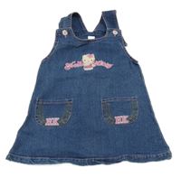 Modré laclové riflové šaty s Hello Kitty 